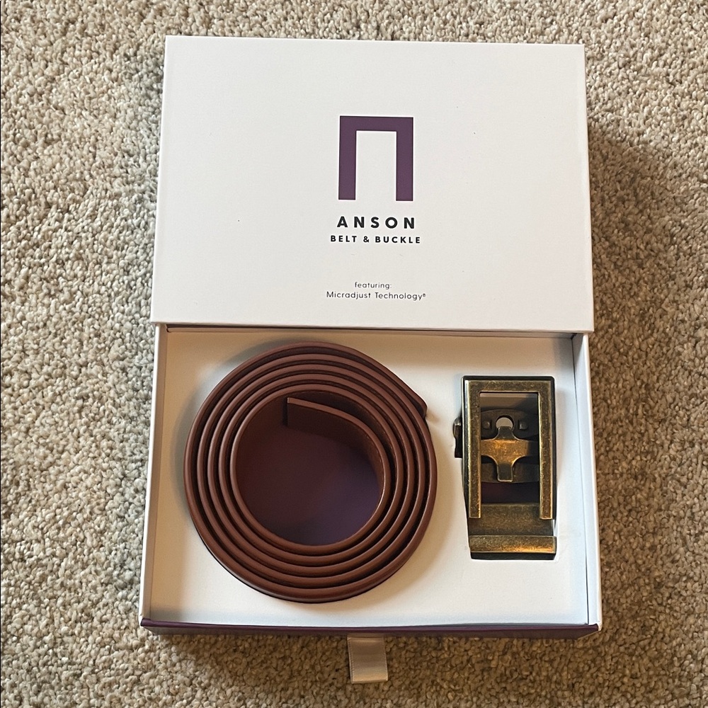 NWT Men's Anson Brown Belt with Buckle
